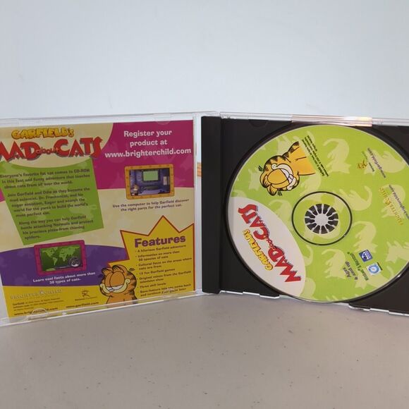 VINTAGE Garfield Mad About Cats Computer Game PC CD ROM WINDOWS 98 - Picture 2 of 3